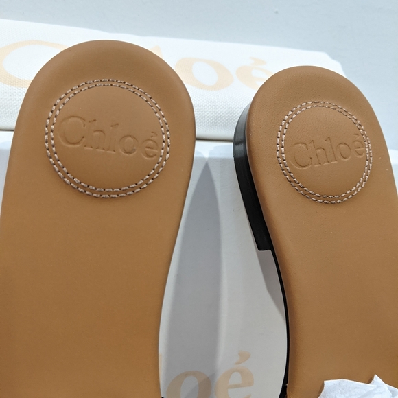 NEW Chloe C logo flats sandals slide - Picture 11 of 12